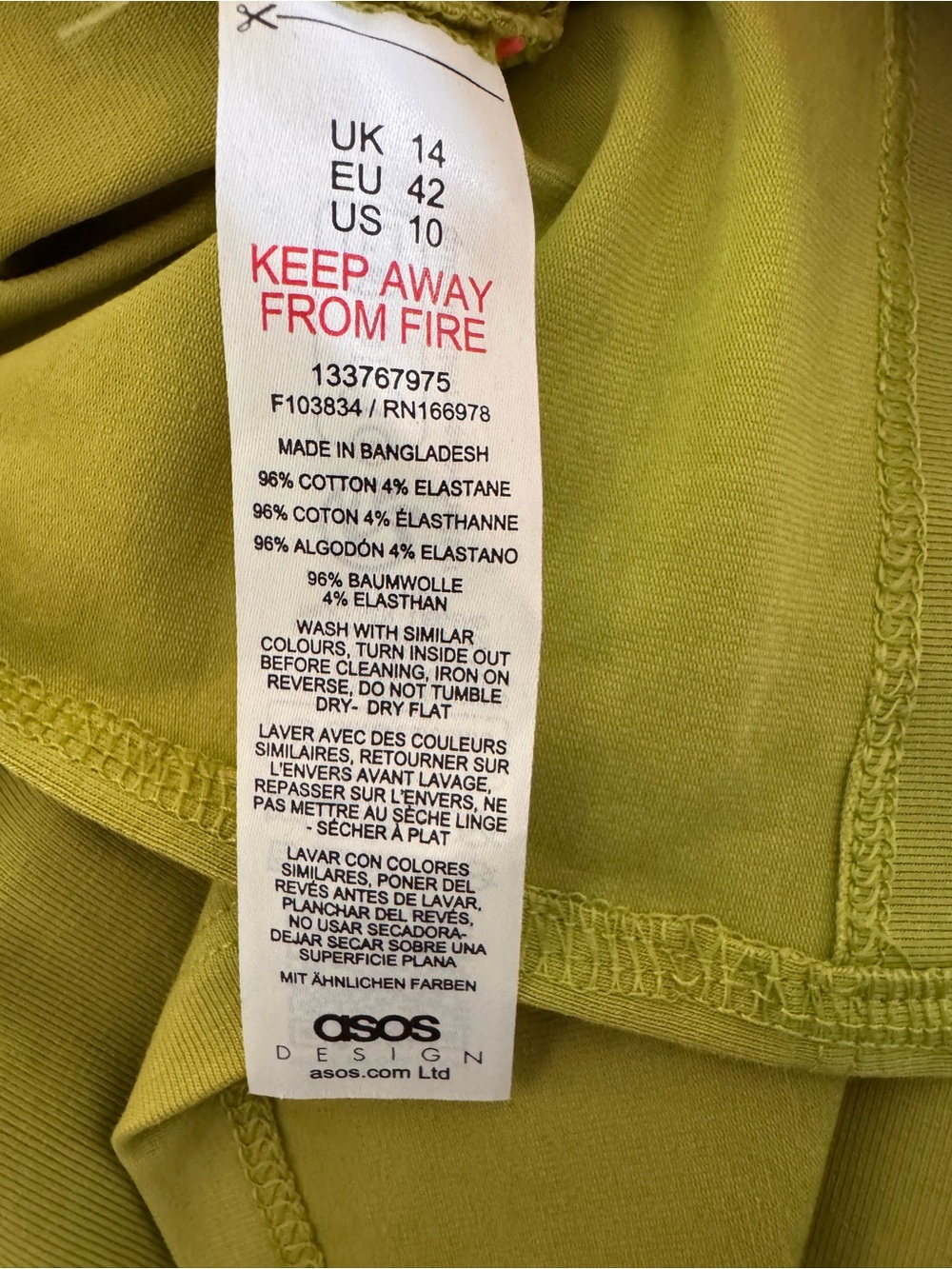 ASOS Twist Bodice Bandeau Bodycon Strapless Midi/Maxi Dress Sz 10 Lime Green NWT - Picture 8 of 9